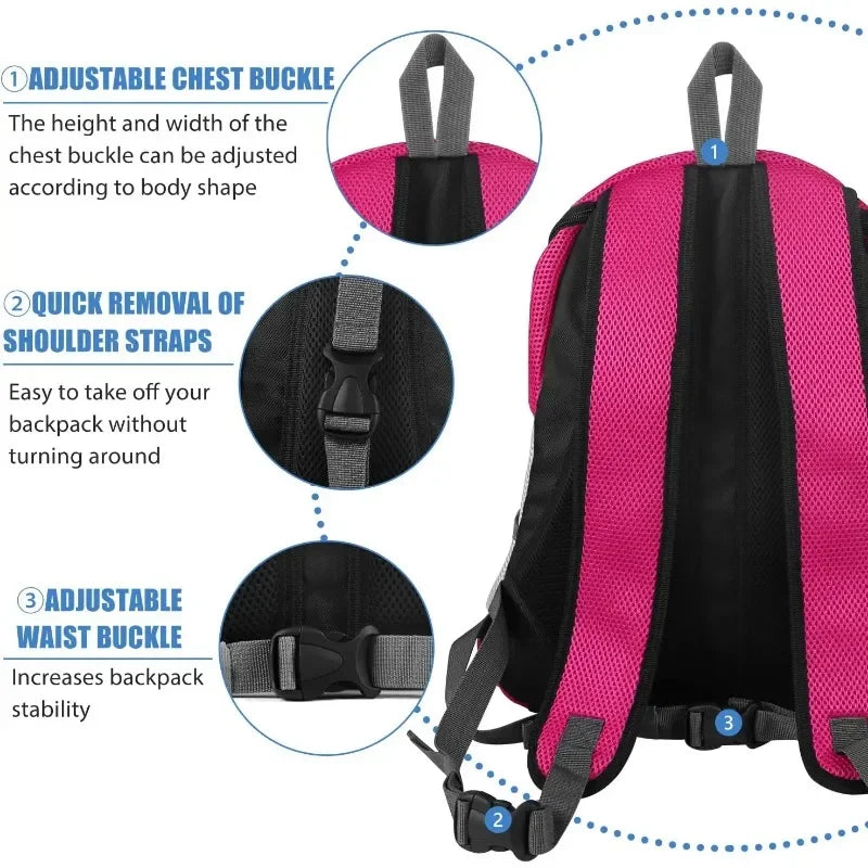 Pet Backpack Carrier for Small Dogs & Cats - Front-Folded Travel Backpack with Ventilation Mesh & Harness-Like Zipper Lock